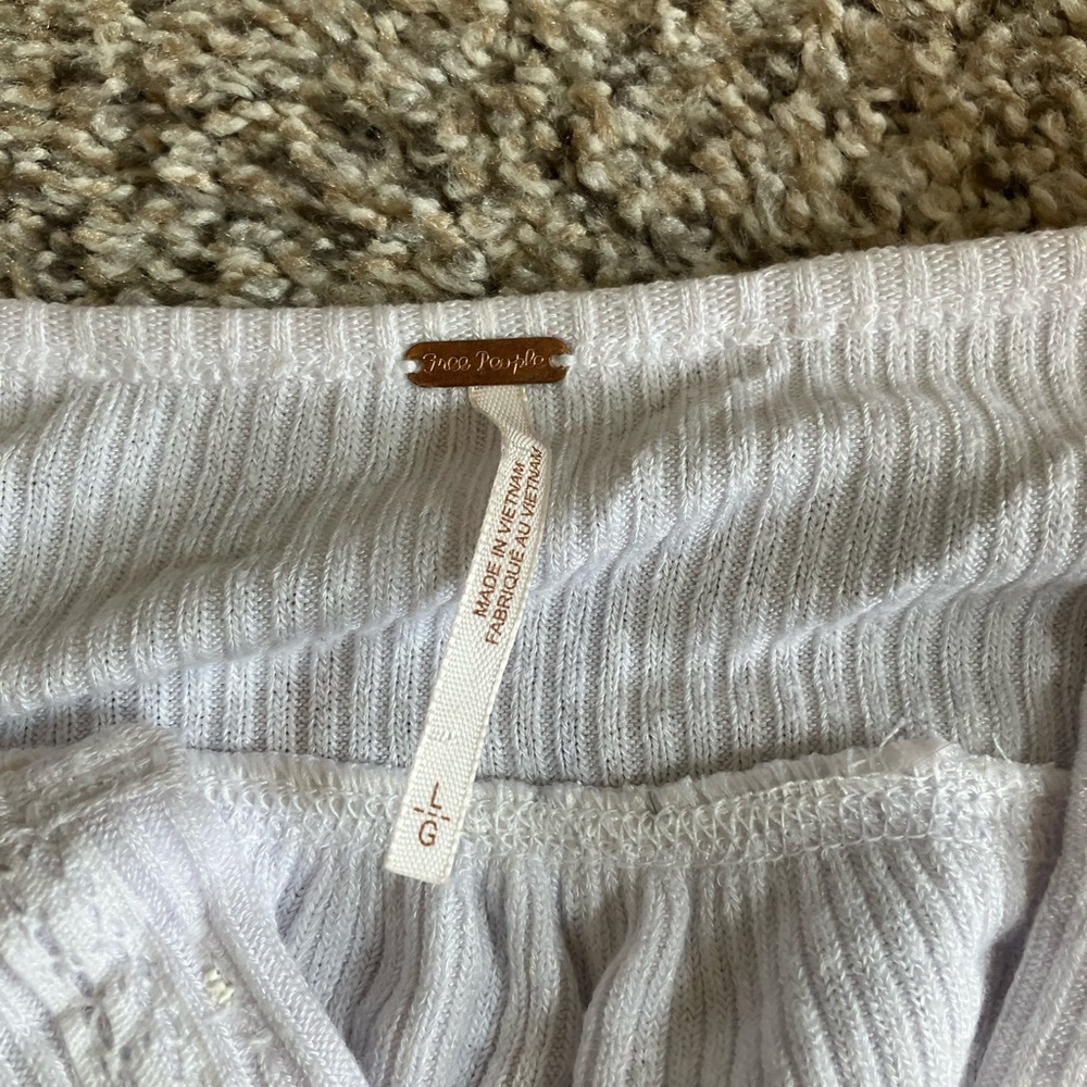 Free People Ribbed White Top - Picture 3 of 3